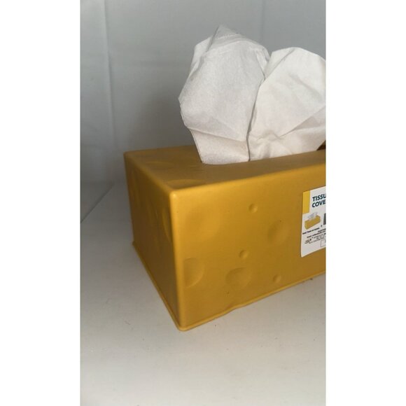 Yellow Cheese Rectangle Tissue Box Cover 1pc New Novelty - Picture 5 of 5